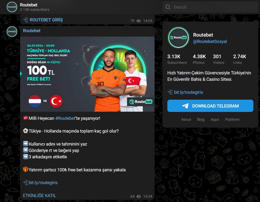 Routebet Telegram
